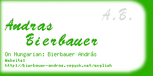 andras bierbauer business card